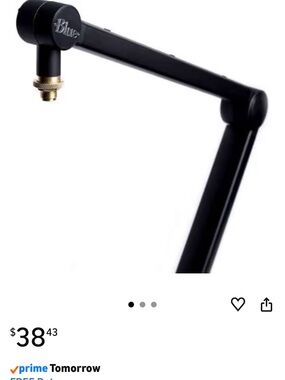 Yeti Black Studio Microphone Boom Arm with Gold Mount